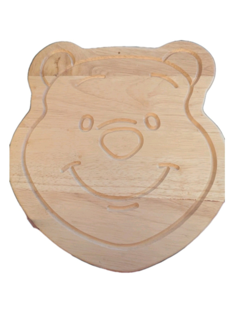 Disney Winnie the Pooh Wooden Cutting Board Cheese Board Bear Face 14" x 12.5"